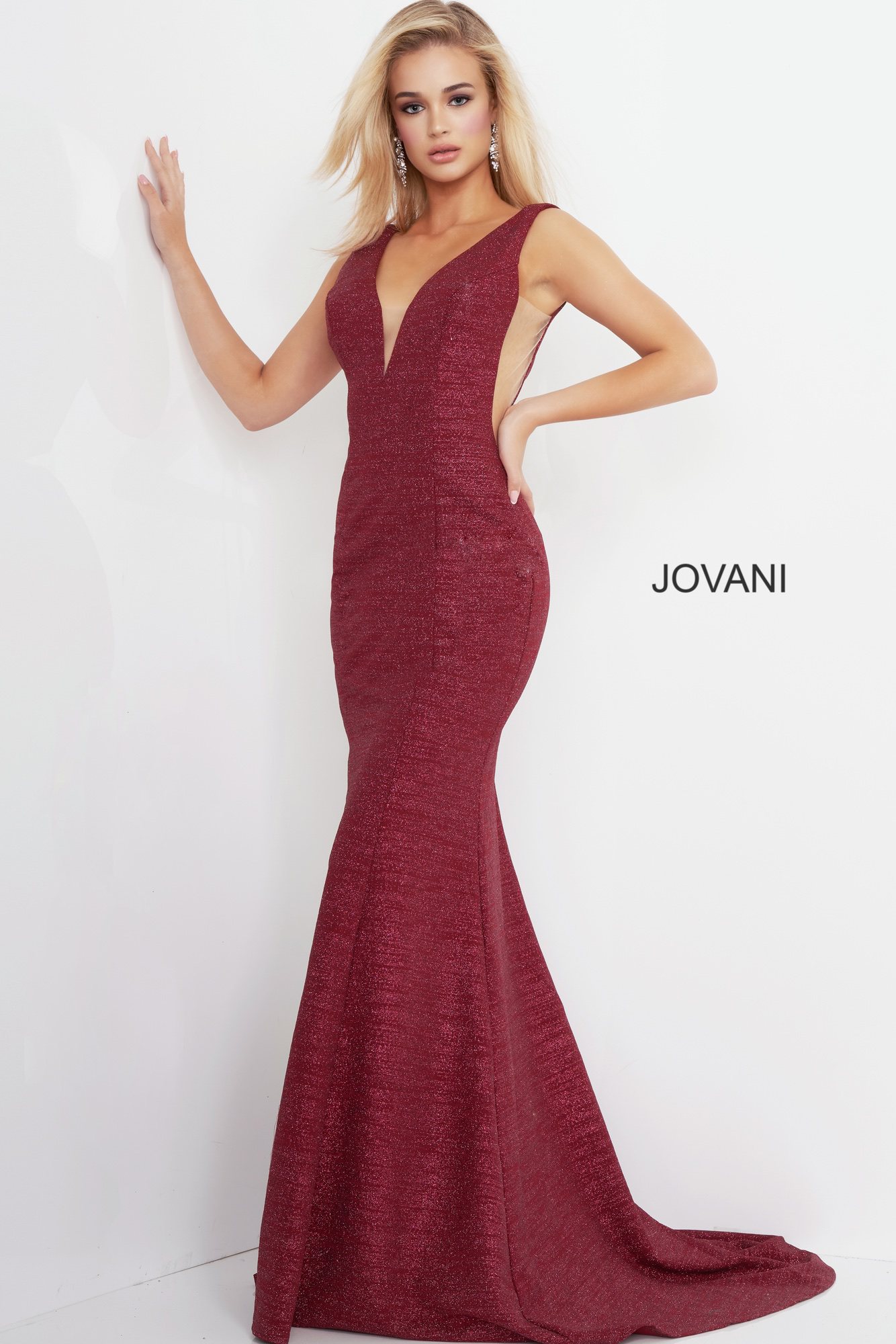 Jovani discount maroon dress