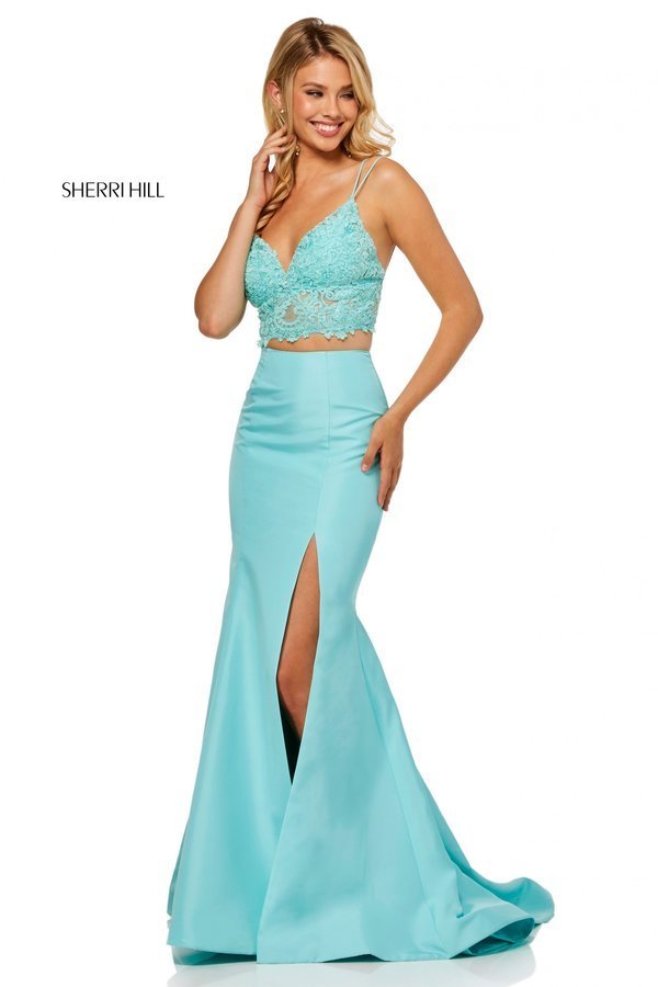 sherri hill turquoise dress